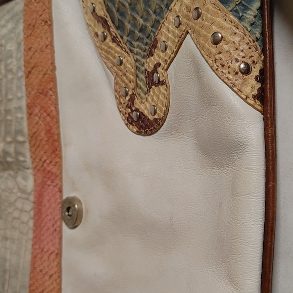 Vintage TOUS Flat Cross Shoulder Cobra & Crocodile Embossed Bag - Picture 14 of 15